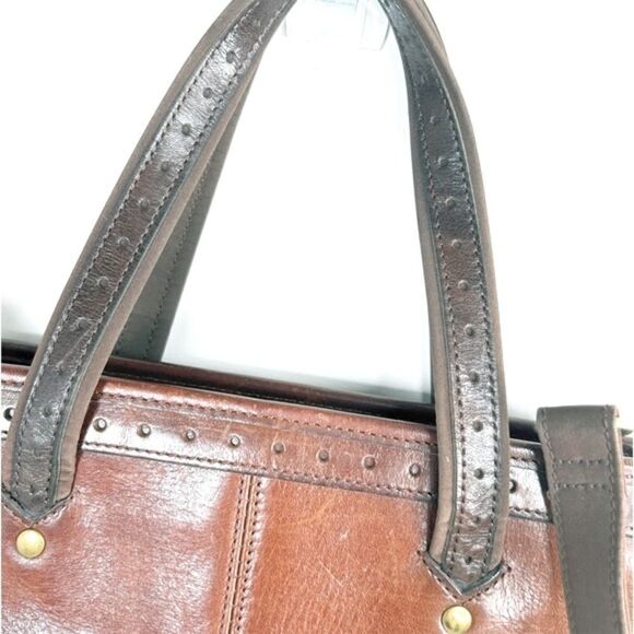 Rolfs Womens Crossbody Shoulder Handbag Non-Adjustable Straps Leather Brown - Picture 4 of 5